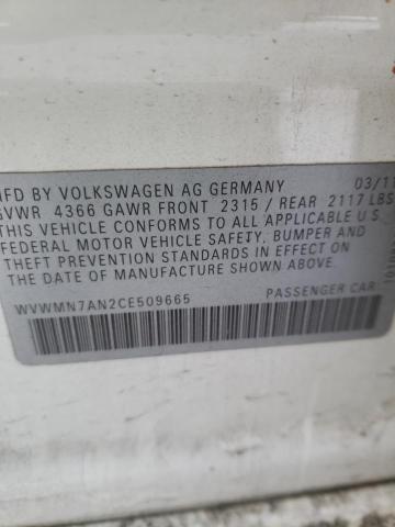 WVWMN7AN2CE509665 Volkswagen Cc Sport 2012. Фото: 9