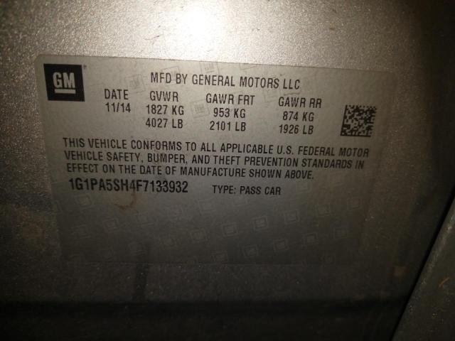 1G1PA5SH4F7133932 Chevrolet Cruze Ls 2015. Фото: 9