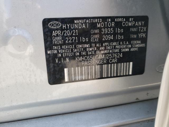 2021 HYUNDAI IONIQ BLUE KMHC65LC4MU257624