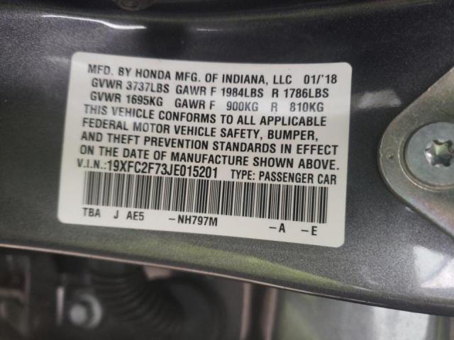2018 HONDA CIVIC EX 19XFC2F73JE015201