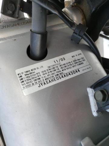 2004 YAMAHA YZF600 R JYA5AHE054A043044