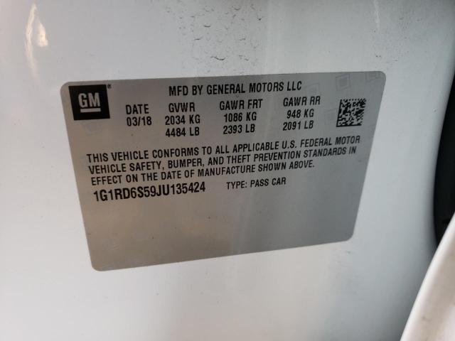 2018 CHEVROLET VOLT PREMI 1G1RD6S59JU135424