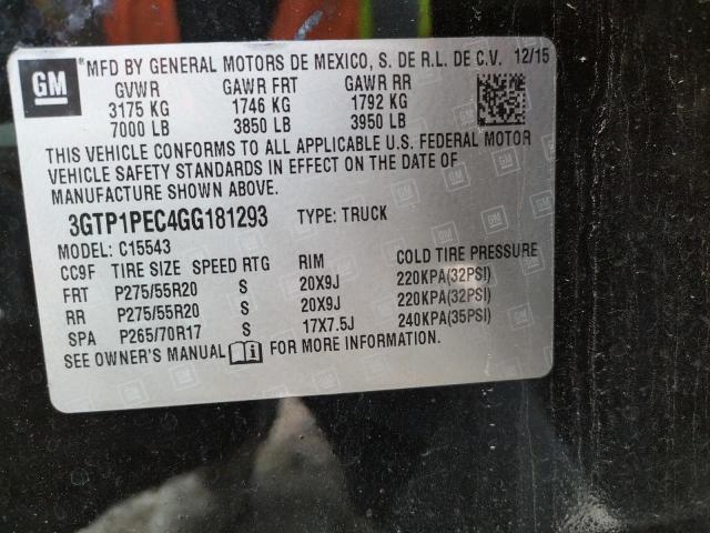 2016 GMC SIERRA C15 3GTP1PEC4GG181293