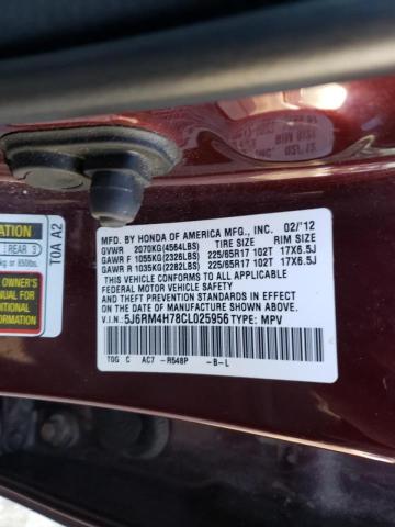 2012 HONDA CR-V EXL - 5J6RM4H78CL025956