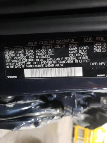 2020 VOLVO XC60 T6 MO YV4A22RK3L1539013