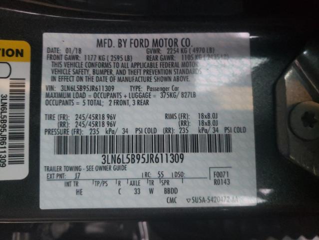 2018 LINCOLN MKZ PREMIE 3LN6L5B95JR611309