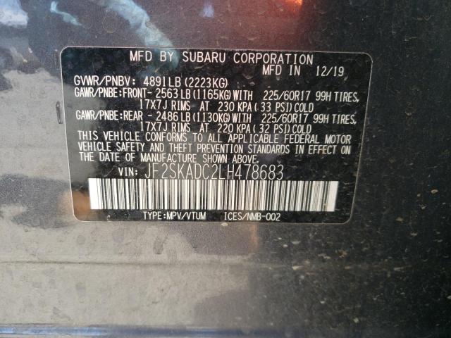 2020 SUBARU FORESTER JF2SKADC2LH478683