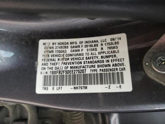 19XFB2F50EE275207 Honda Civic Lx 2014. Фото: 9