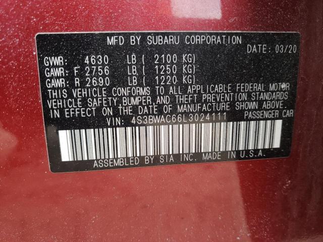 2020 SUBARU LEGACY PRE 4S3BWAC66L3024111