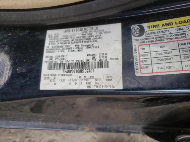 3FAHP08108R132401 Ford Fusion Sel 2008. Фото: 9