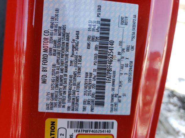 2016 FORD 100 CLB WG 1FATP8FF4G5254140