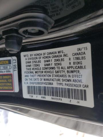 2HGFG3B05FH523864 Honda Civic Exl 2015. Фото: 9