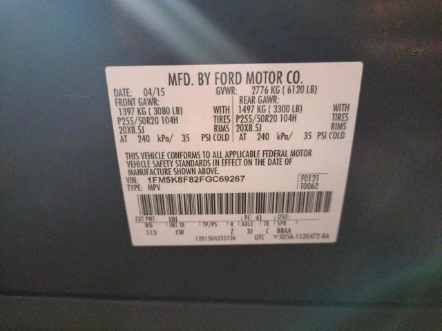 2015 FORD EXPLORER L 1FM5K8F82FGC69267