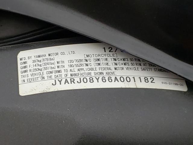 2006 YAMAHA FZ6 SC JYARJ08Y66A001182