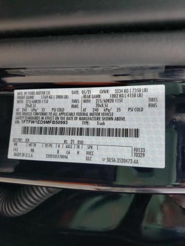 1FTFW1ED9MFB50993 Ford F150 Super 2021. Фото: 9
