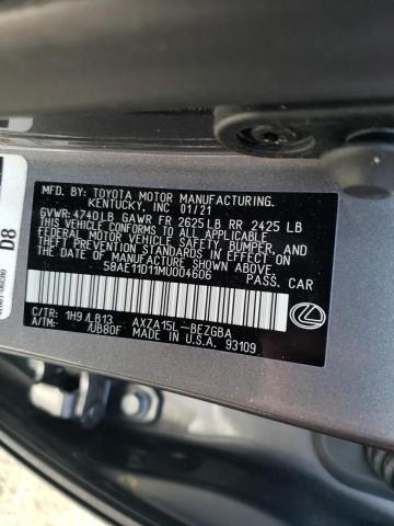 2021 LEXUS ES 250 BAS 58AE11D11MU004606