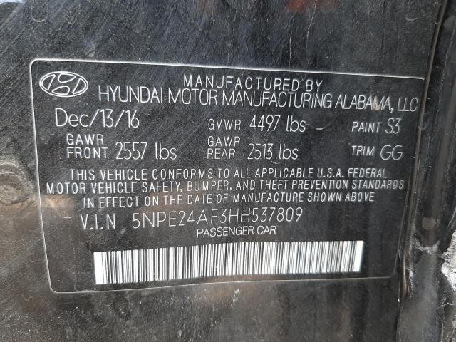 2017 HYUNDAI SONATA SE 5NPE24AF3HH537809