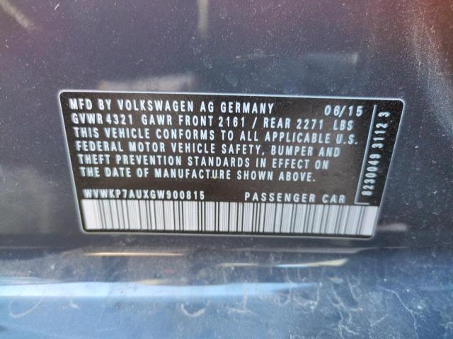 2016 VOLKSWAGEN E-GOLF SE WVWKP7AUXGW900815