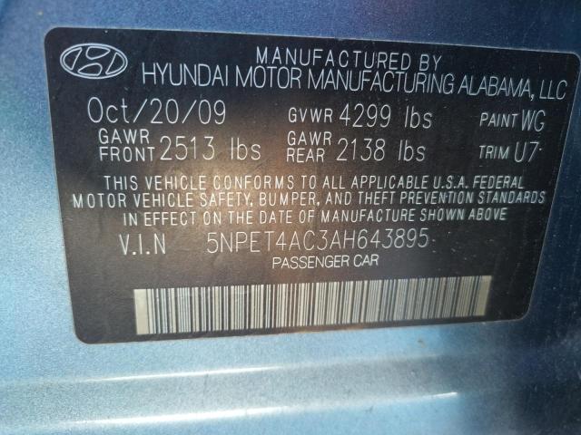 5NPET4AC3AH643895 Hyundai Sonata Gls 2010. Фото: 9