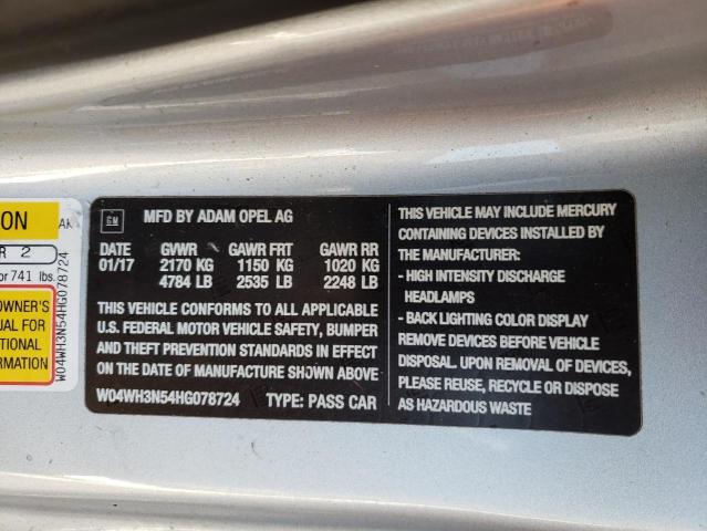 2017 BUICK CASCADA PR W04WH3N54HG078724