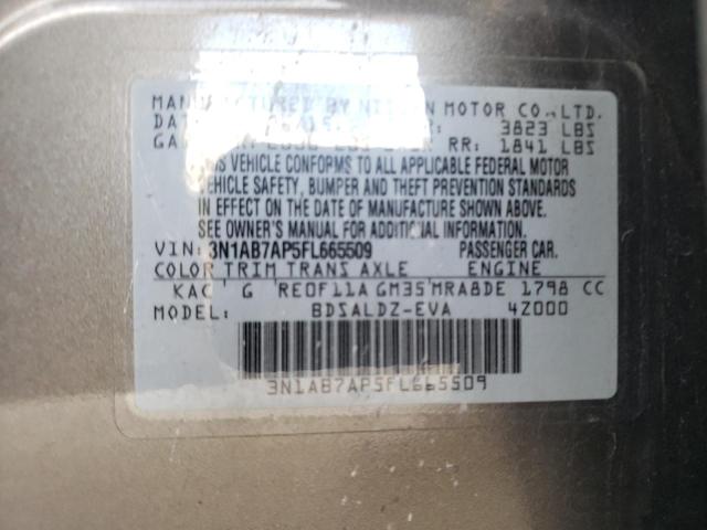 3N1AB7AP5FL665509 Nissan Sentra S 2015. Фото: 9