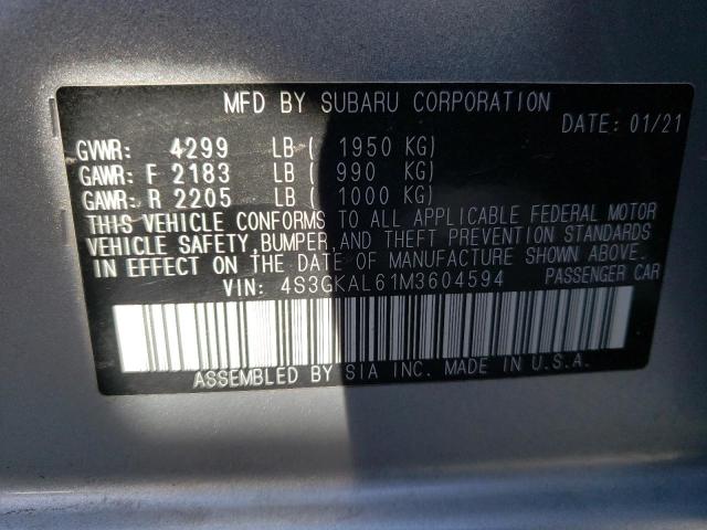 2021 SUBARU IMPREZA SP 4S3GKAL61M3604594
