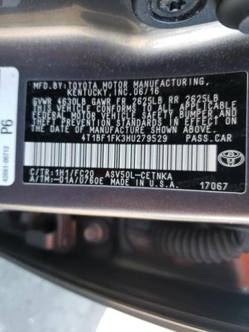 2017 TOYOTA CAMRY LE 4T1BF1FK3HU279529