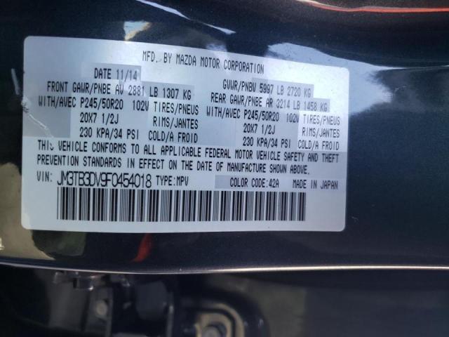 JM3TB3DV9F0454018 Mazda Cx-9 Grand 2015. Фото: 9