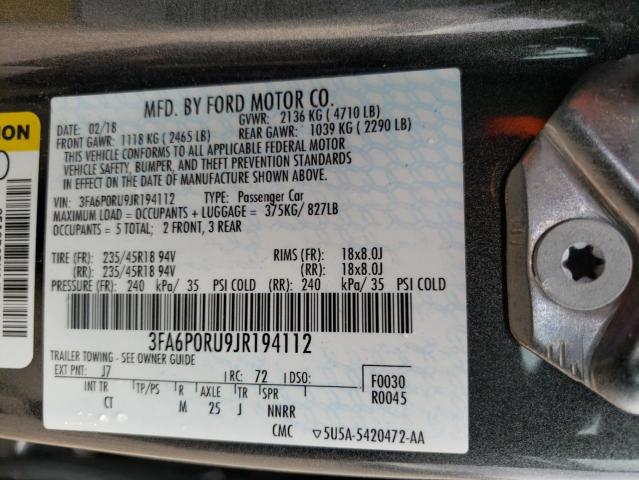 2018 FORD FUSION TIT 3FA6P0RU9JR194112