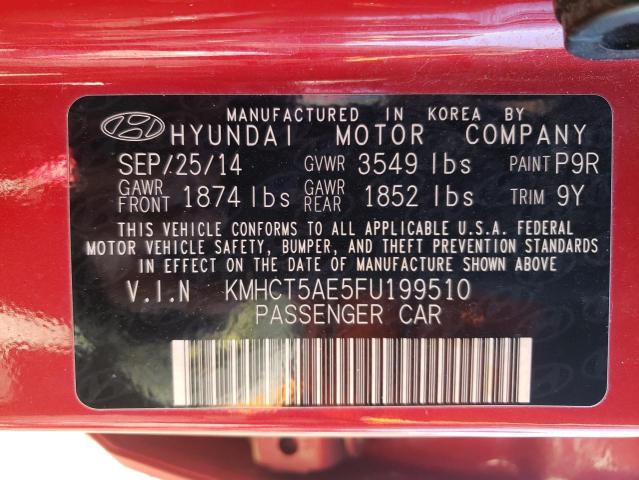 2015 HYUNDAI ACCENT GS KMHCT5AE5FU199510