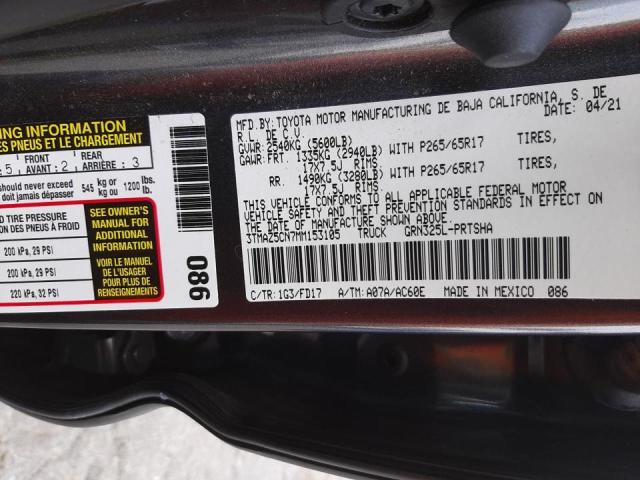 2021 TOYOTA TACOMA DOU 3TMAZ5CN7MM153105