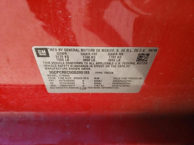 2016 CHEVROLET SILVERADO 3GCPCREC5GG285183