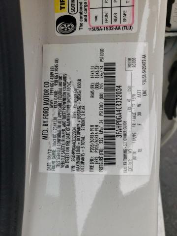 2012 FORD FUSION S - 3FAHP0GA4CR322034
