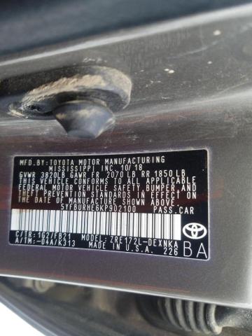 5YFBURHE6KP902100 Toyota Corolla L 2019. Фото: 9