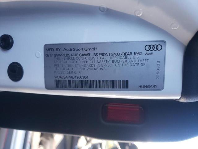 2018 AUDI TT RS WUACSAFV6J1900304