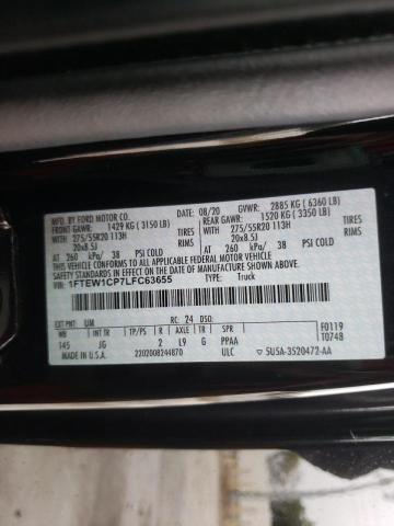 2020 FORD F150 SUPER - 1FTEW1CP7LFC63655