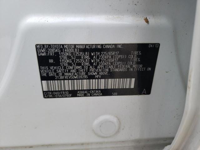 2T3BFREV5DW039295 Toyota Rav4 Le 2013. Фото: 9
