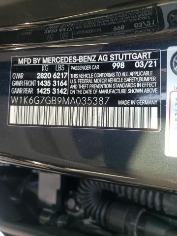 2021 MERCEDES-BENZ S 580 4MAT W1K6G7GB9MA035387