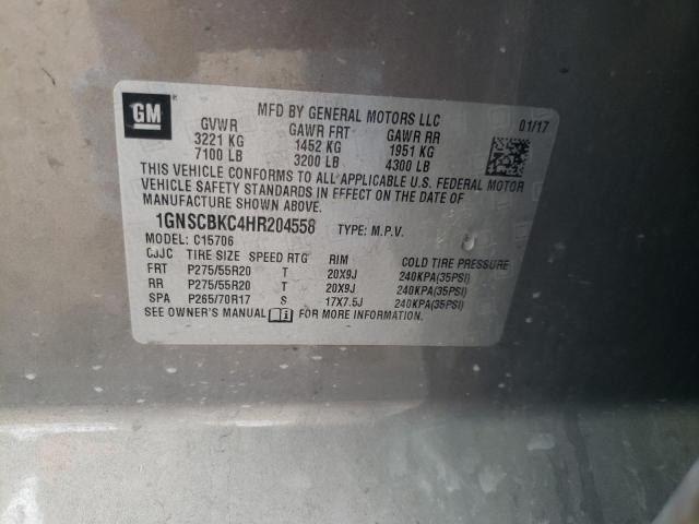 2017 CHEVROLET TAHOE 1GNSCBKC4HR204558