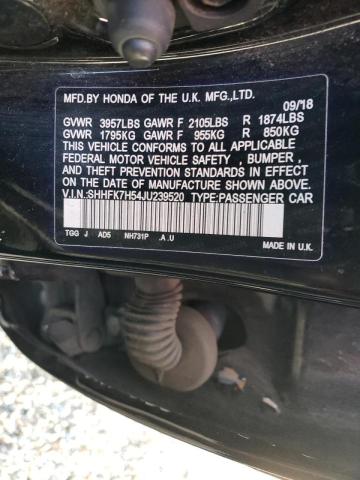 2018 HONDA CIVIC EX SHHFK7H54JU239520