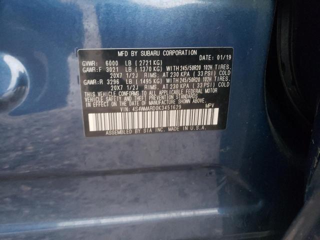 2019 SUBARU ASCENT TOU 4S4WMARD0K3451629