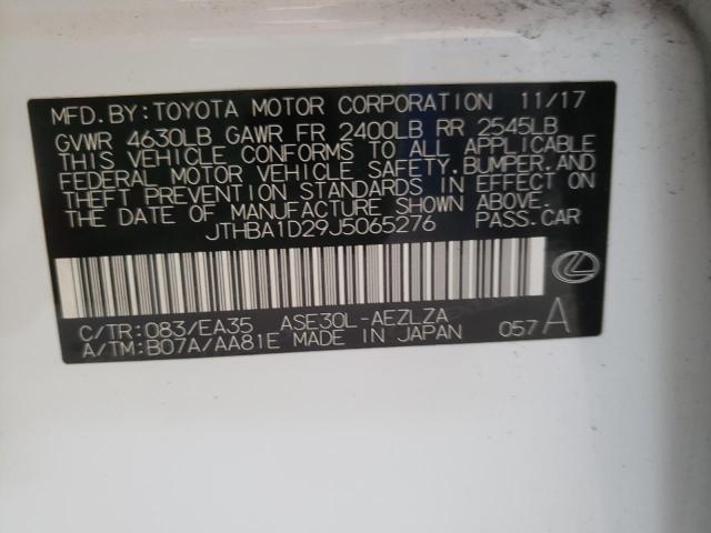 2018 LEXUS IS JTHBA1D29J5065276