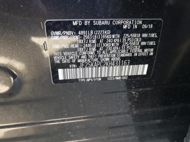 2019 SUBARU FORESTER JF2SKAPC2KH431163