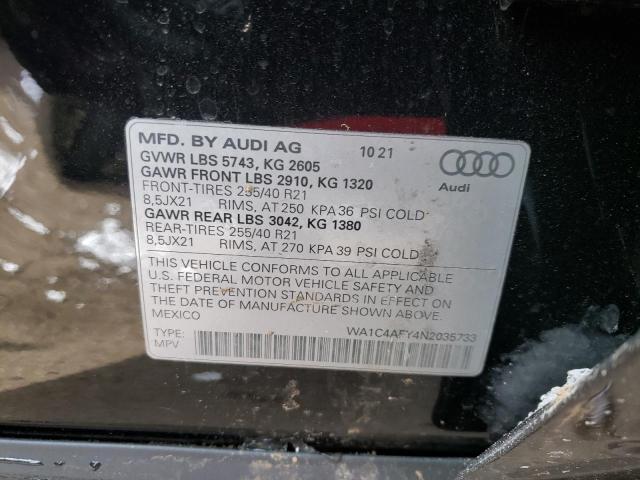 2022 AUDI SQ5 WA1C4AFY4N2035733