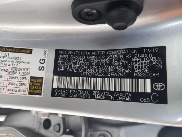 2020 TOYOTA COROLLA LE JTDEPRAEXLJ096783