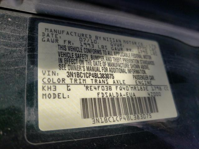 3N1BC1CP4BL383075 Nissan Versa S 2011. Фото: 9
