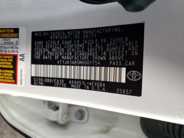 2021 TOYOTA AVALON XLE 4T1JA1AB5MU007754