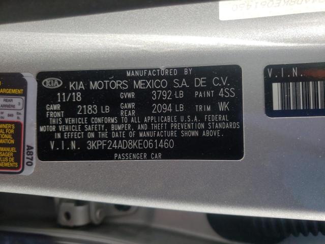 2019 KIA FORTE FE 3KPF24AD8KE061460