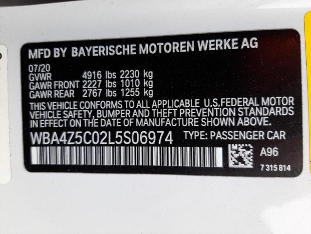 2020 BMW 440I WBA4Z5C02L5S06974