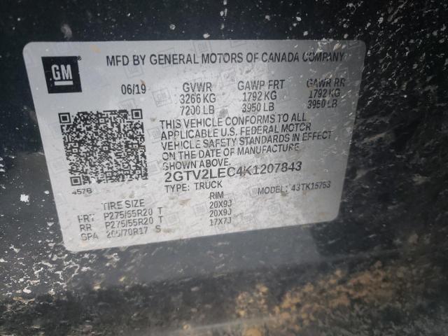 2019 GMC SIERRA LIM 2GTV2LEC4K1207843
